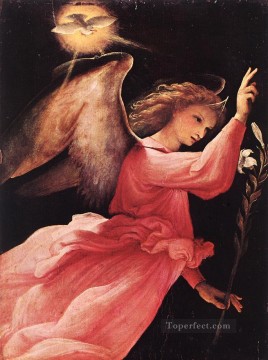 lorenzo loto Painting - Ángel anunciando 1527 Renacimiento Lorenzo Lotto